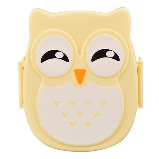 Niedliche Eulenform Lunchbox Kunststoff Lebensmittelaufbewahrungsbehälter Tragbare Bento Box