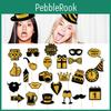 Premium 2024 New Year Party Photo Props 25 Cards 25 Bamboo Sticks Adhesive Included