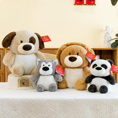 Soft and Cute Chubby Series Plush Toys Children's Comforting Lion Pillow Office Brown Dog Ornament Panda Doll