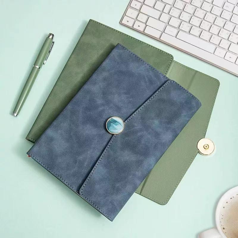 In-Stock A5 Notebook: Business Gift with Thickened Soft Leather, High-Appearance Design, Buckle Closure, and Gift Box