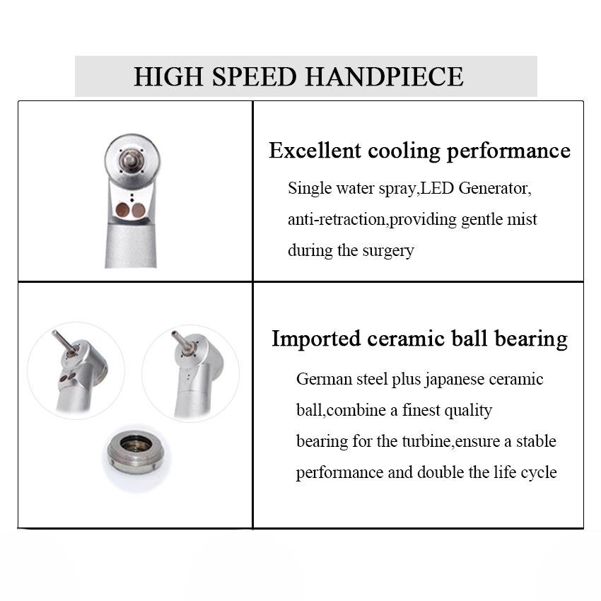 Niceden New Dental Small Head High Speed Double LED Mini Head for Dental Lab Kids Children Hand Piece Push Button