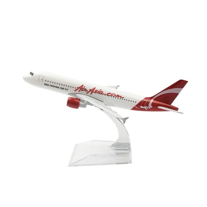 Airplane Kit Metal 320 Air Asian White 16CM A320 Diecast Aircraft Model Plane Toys (with Stand) Aviation Display Gifts