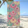 Bohemian Floral Beach Towel Vintage Ethnic Geometric Print Quick Dry Sand-Free Beach Blanket Soft Towel for Beach Summer