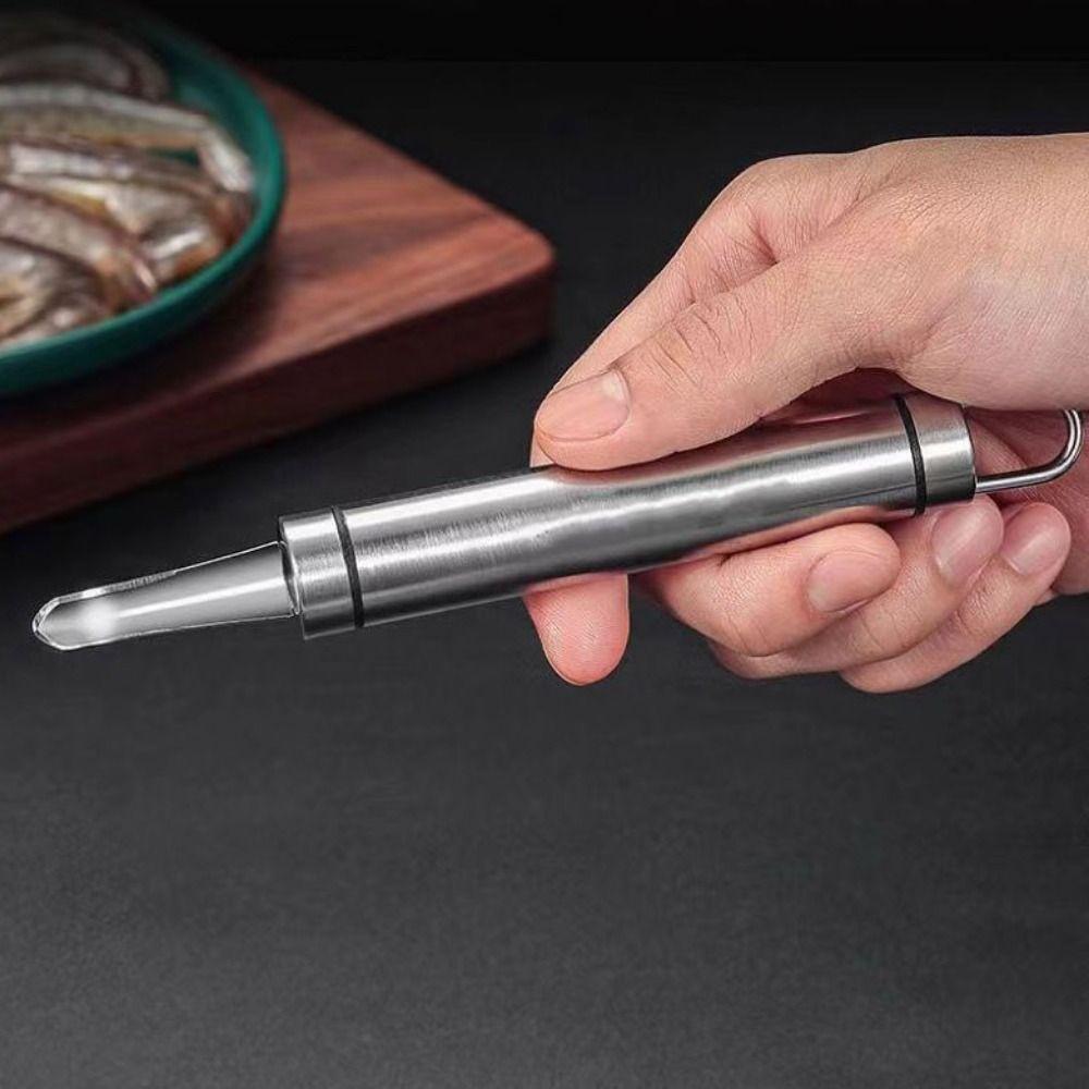 Stainless Steel Cherry Core Remover Handheld Shrimp Line Digger Kitchen Gadget Longan Corer  Lychee