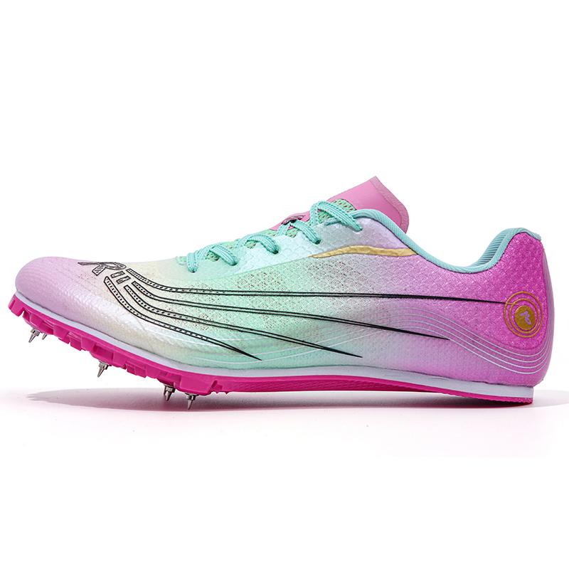 

Professional Men Track and Field Shoes Anti-Slip Women Spikes Sneakers Breathable Outdoor Sneaker Low Top Mandarin Duck Shoes 35 зелёный