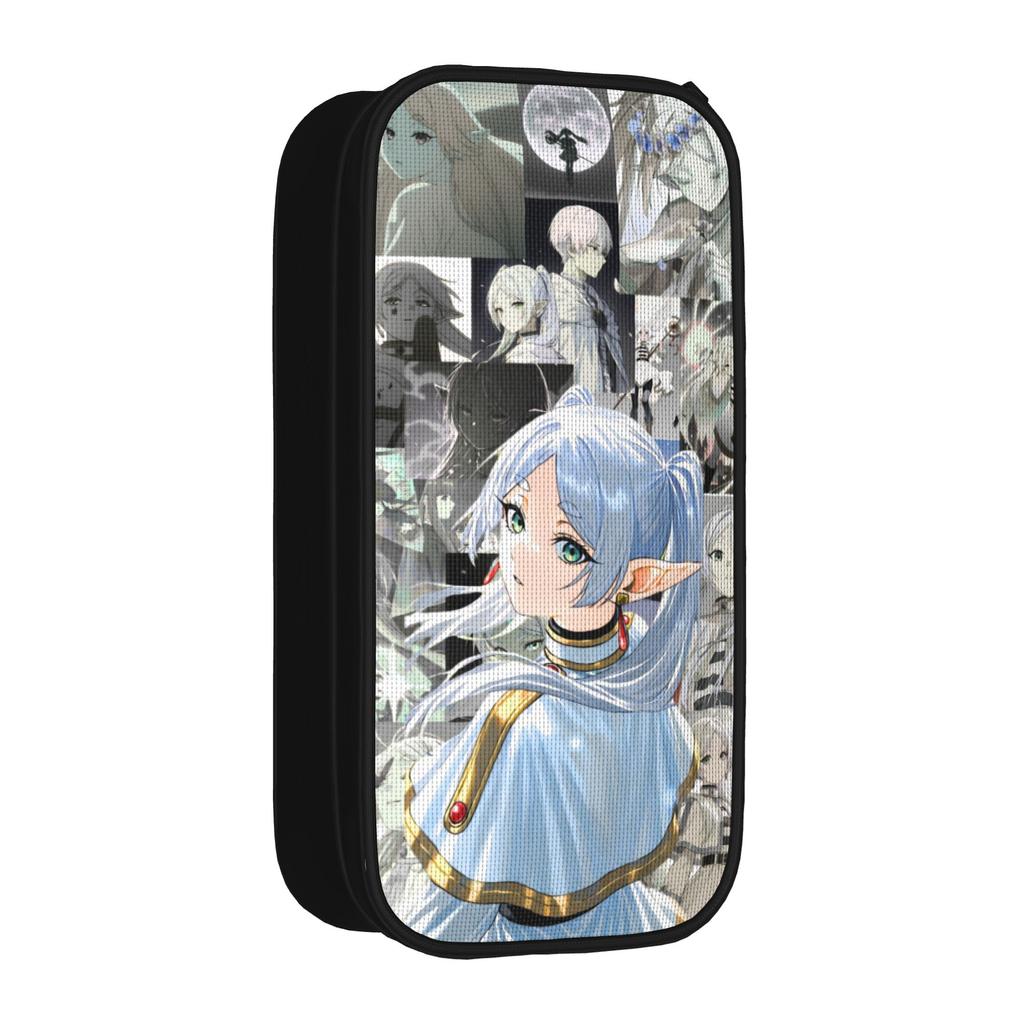 Fun Frieren Anime Pencil Cases Pencil Pouch Pen Holder for Girls Boys Big Capacity Bag Office Zipper Stationery