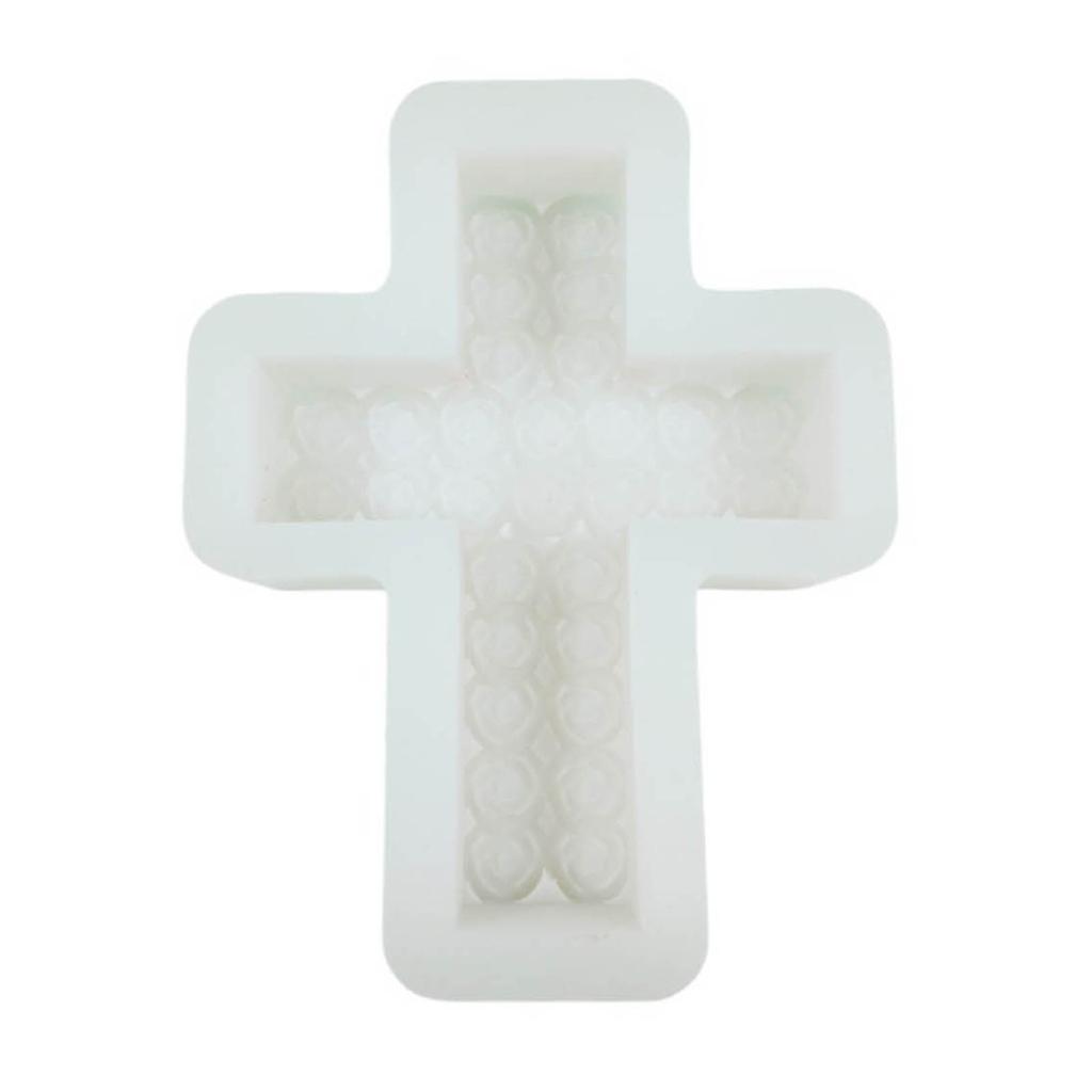 Rose Cross Candle Silicone Mold Rose Blossom Candle Molds DIY Handmade Soap Resin Mold Concrete Gypsum Mould Decorations