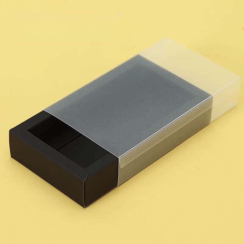 With Clear PVC Window Delicate Drawer Display  Kraft Paper Gift Packing Case Wedding Party Cookie Candy Boxes Anniversary Birthday Gift Boxes 10pcs
