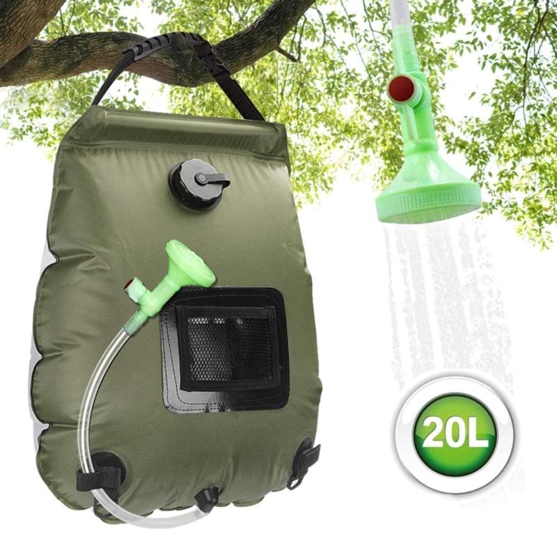 Durable 20L Outdoor Travel Camping Shower Water Bag Solar Heating Portable Shower Camping Hiking Climbing Bath Equipment