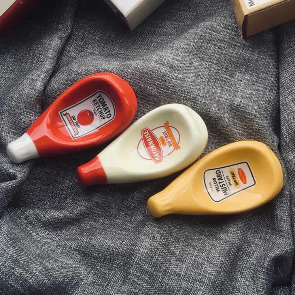 Creative Seasoning Dish Ceramic Dipping Ketchup Mayonnaise Mustard Sauce Pla