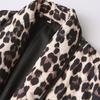 Jnleaog Autumn New Women's Clothing Fashion Style French Fashion Temperament Design Leopard Print Print Quilted Cotton-Padded Jacket