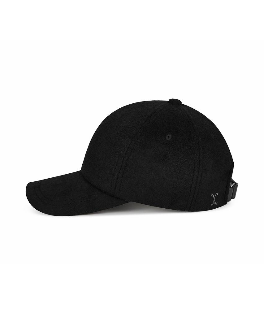 Bajal Va Curved Logo Wool 5-Panel Ball Cap Black