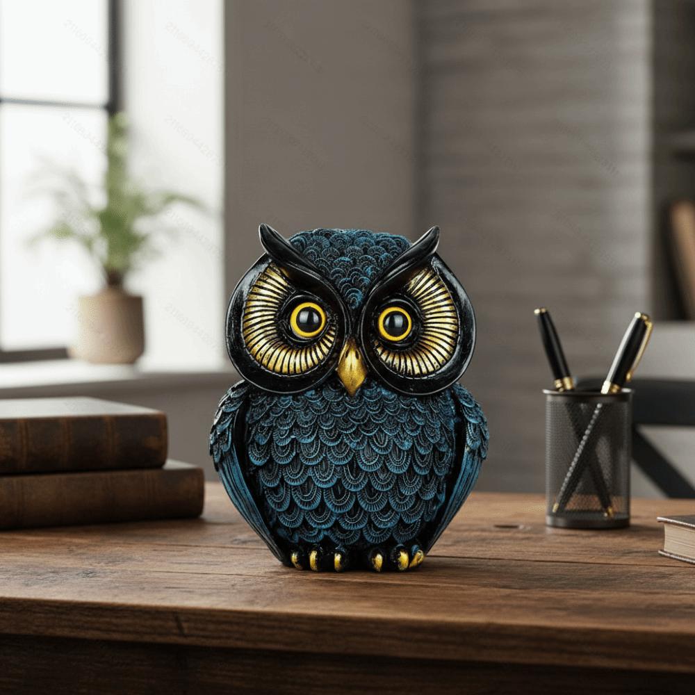 Crafts Resin Owl Statue Handcrafted Adorable Owl Sculpture Vintage Entrance Decoration Table Centerpiece