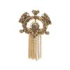 Vintage French Filigree Tassels Brooch Shimmering Flowing Metallic Fringe Decoration Pin Statement Coat Accessories