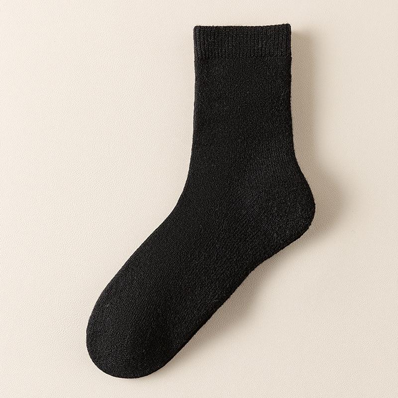 Cashmere Socks Men'S Medium Tube Socks Keep Warm In Season, Super Thick Fleece Wool Socks, Thickened Deodorant Men'S Socks In Winter