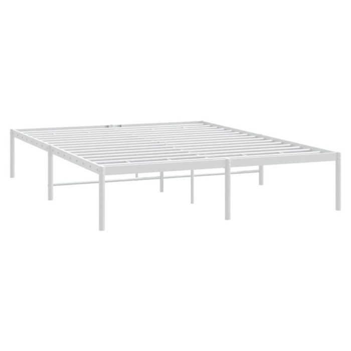 VidaXL Cadre de lit métal blanc 140x190 cm 350913