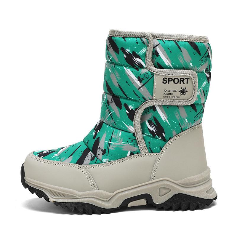 Baumwollschuhe mit Plüschisolierung und dickem Schaft für mittelgroße und große Kinder