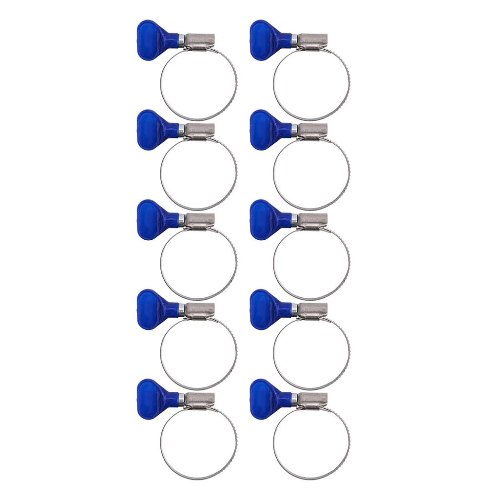 10 Pieces Hose Clamps Stainless Steel Hose Clamps High Clamping Force Non-slip Grooves Secure Hold User-friendly Design