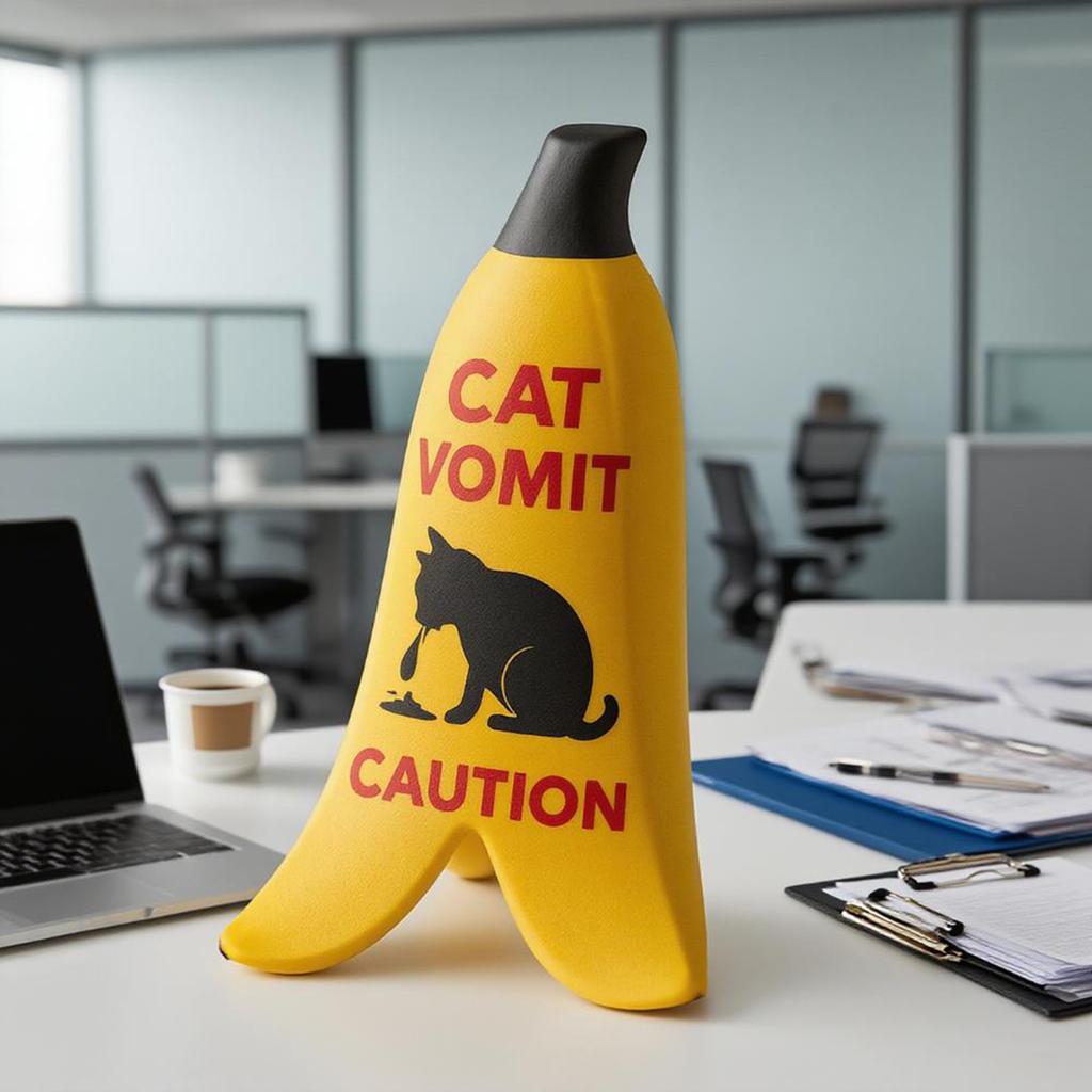 Funny Banana Peel Shaped Vomiting Sign