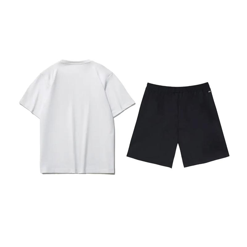Li-Ning Cartoon Pattern Printed Fashion Cute Comfortable Versatile Round Neck Pullover Short Sleeve T-Shirt Casual Sports Suit AHSUA23-1+YKSV147-2