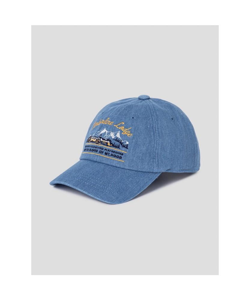Saendeusaundeu (Unisex) Timberline Embroidery Denim Ball Cap Blue