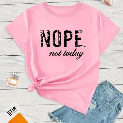 Damski letni T-shirt z nadrukiem litery graffiti, z krótkim rękawem, casualowe topy z nadrukiem