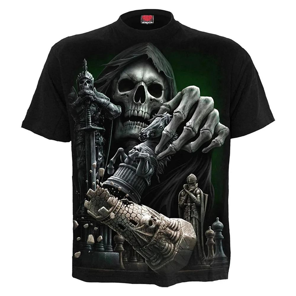 Totenkopf 3D T-Shirt für Herren Mode Hip Hop O-Ausschnitt Kurzarmshirt Harajuku Herren T-Shirt Oversized T-Shirt Herrenbekleidung