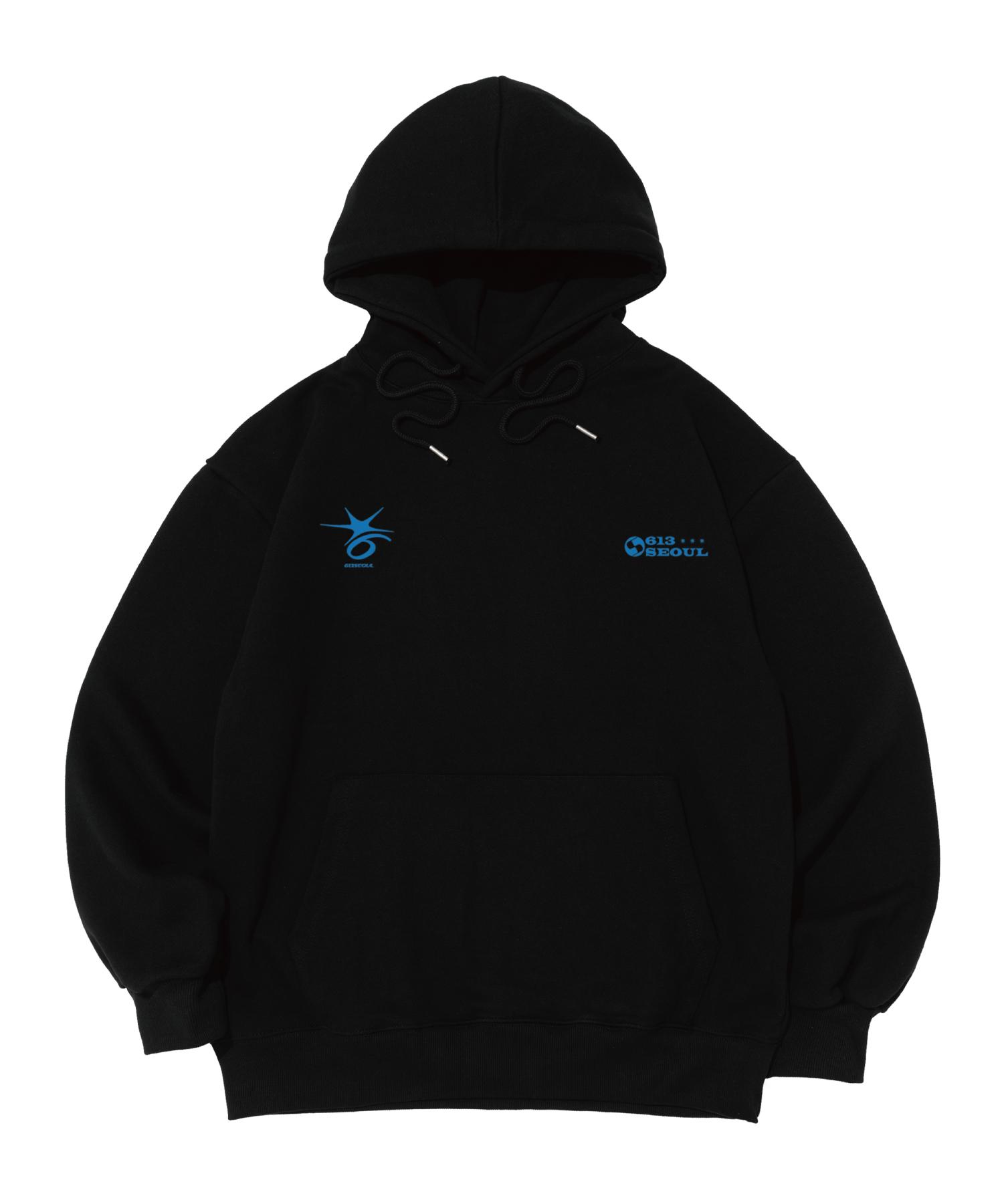 613 Seoul Crack Stitch Point Logo Hoodie (Black) M (Fleece)