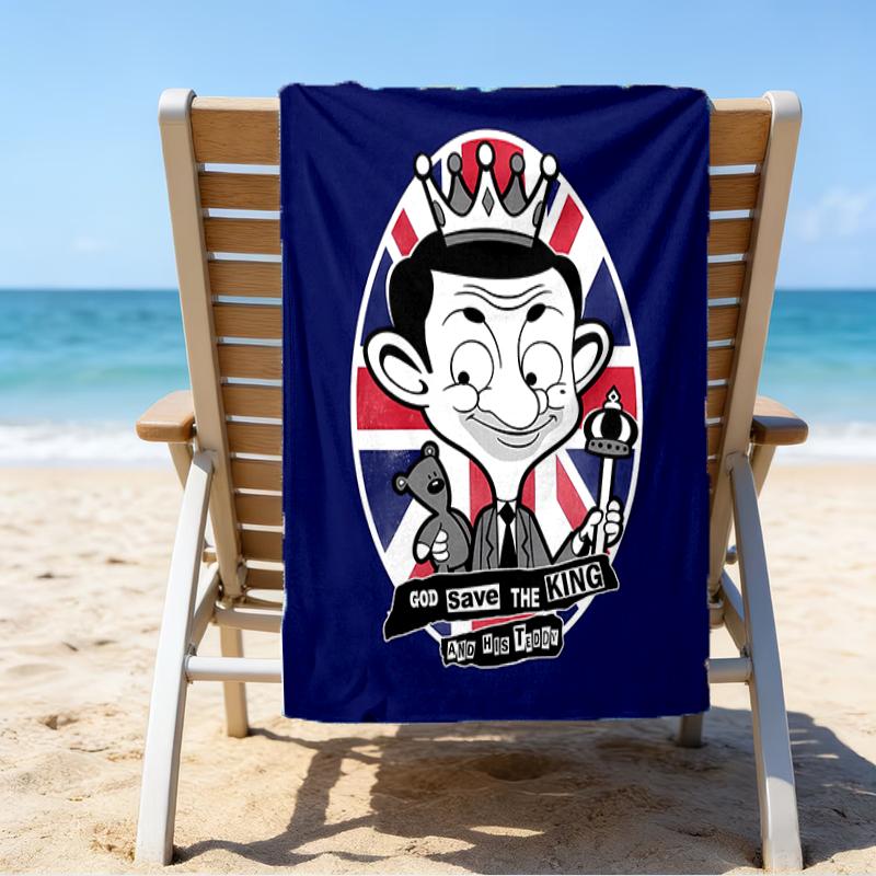 Beweis Strandtuch mit einem Mr. Bean2 Muster - weich, saugfähig, schnell trocknend, maschinenwaschbar - perfekt zum Schwimmen, Camping, Baden