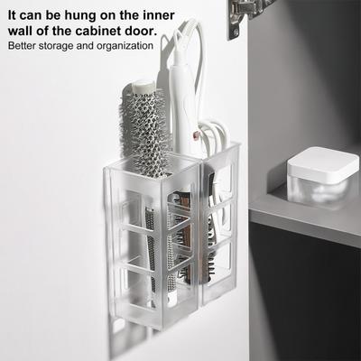 Yousheng 2 Pièces Étagère de Rangement Murale Organisateur d'Outils Capillaires Forte Portance Grande Capacité Auto-Adhésif Fer Peigne Lisseur Support