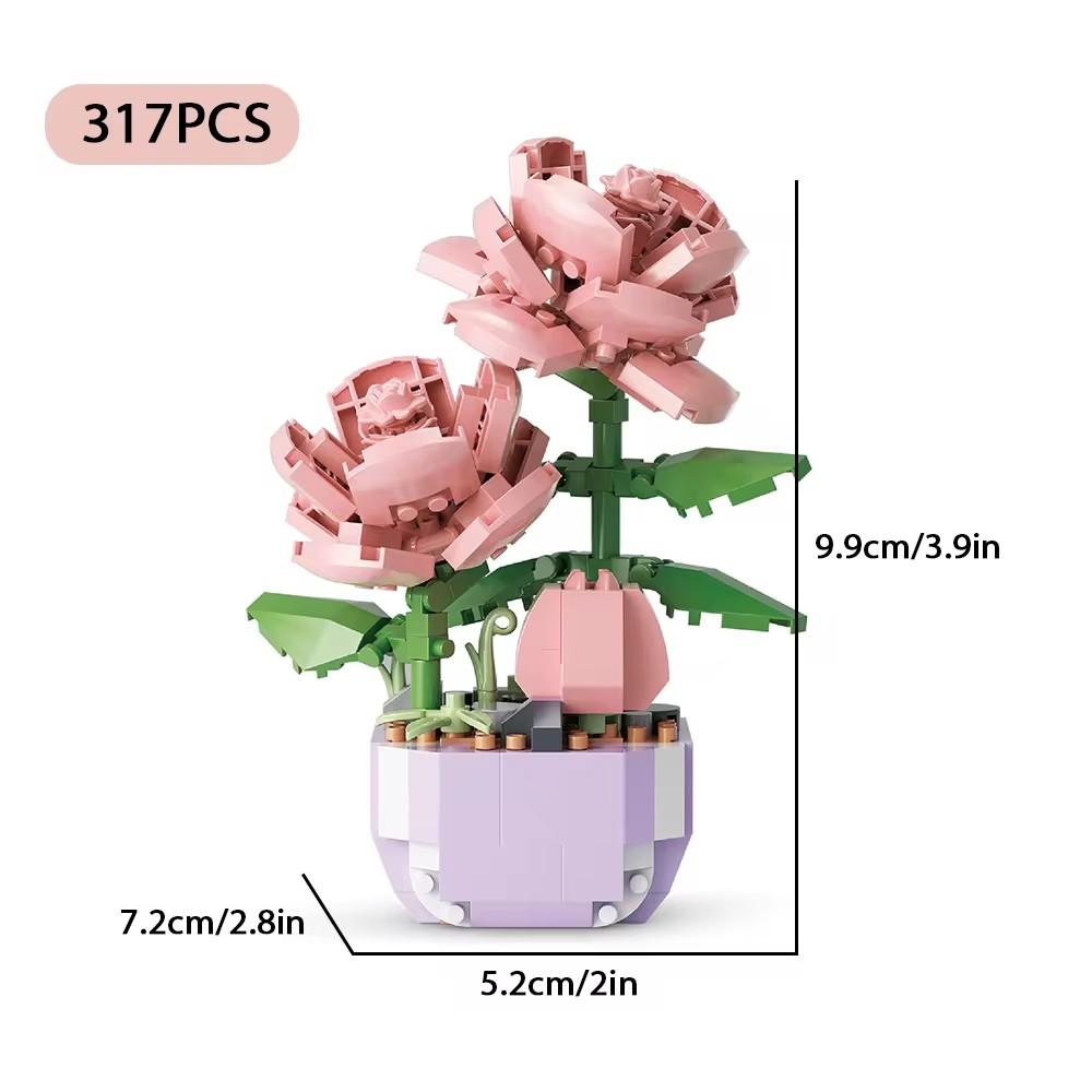DIY Potted Plants Model Flower Succulents Building Blocks Everlasting Flower Bonsai Tree Gardens Romantic Bricks Kids Kits Toys