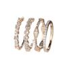 Hot Sale Gold Round White Diamond Horse Eye Full Ring Four-piece Ring Simple Niche Ring
