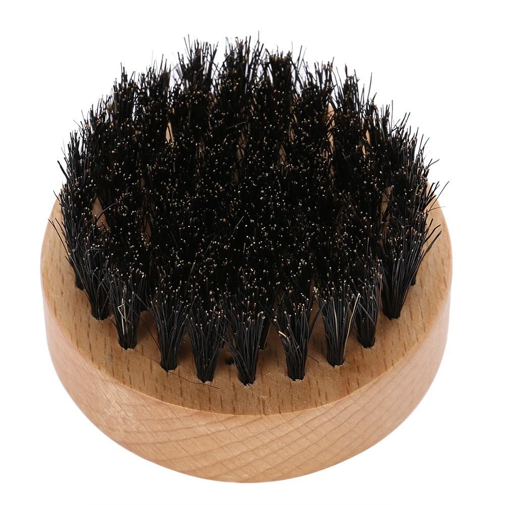 Men Mustache   Wooden Color Beech Brush Brd Care Shaving Clning Grooming Kit