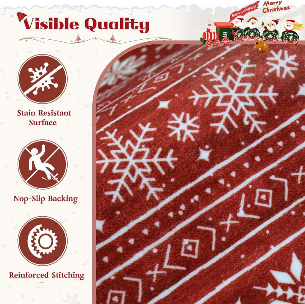 Christmas Anti-Slip Floor Mat - Fully Padded In Living Room, Printed Pattern for Bedroom Side Mat, Home Decoration