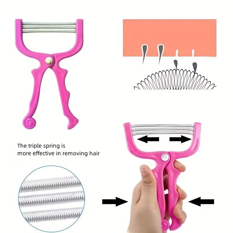 Spring Facial Threading Epilator, Přenosný Threading Face Epilator pro horní ret, brada, tváře pro krásu Osobní péče, jarní odstraňovač chloupků na obličeji