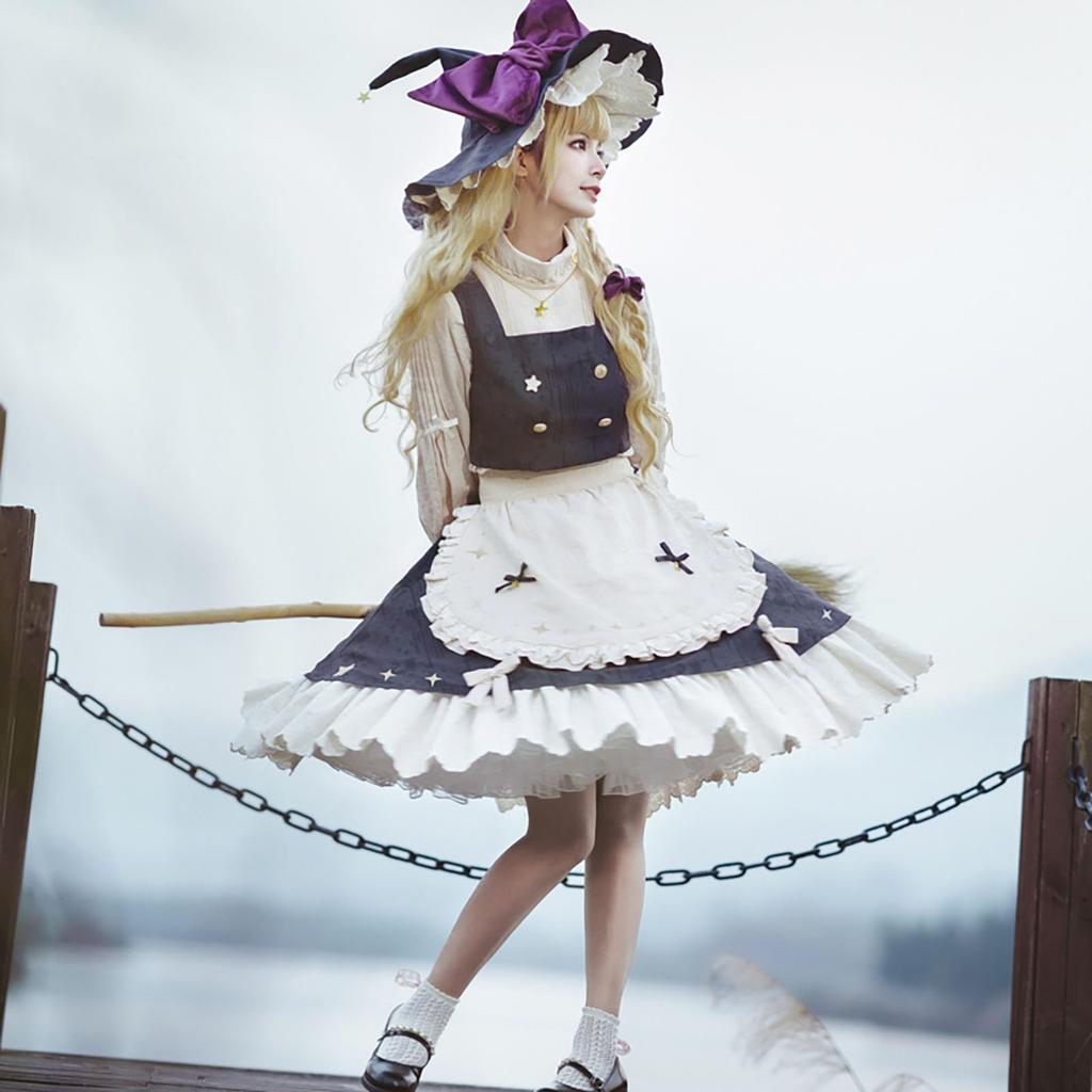 Milky Time Marisa Kirisame Cosplay Dress, Halloween, Women's, Witch (L)