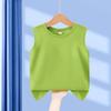Boys' Solid Color Cotton Tank Top - Summer Sleeveless T-Shirt for Kids and Baby.