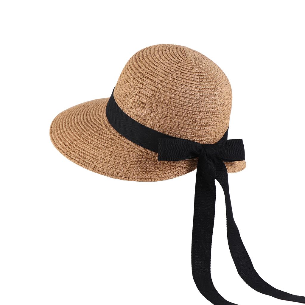 Lace Strap Straw Hat for Summer Sunshade Butterfly Knot Big Edge Beach Hat Female