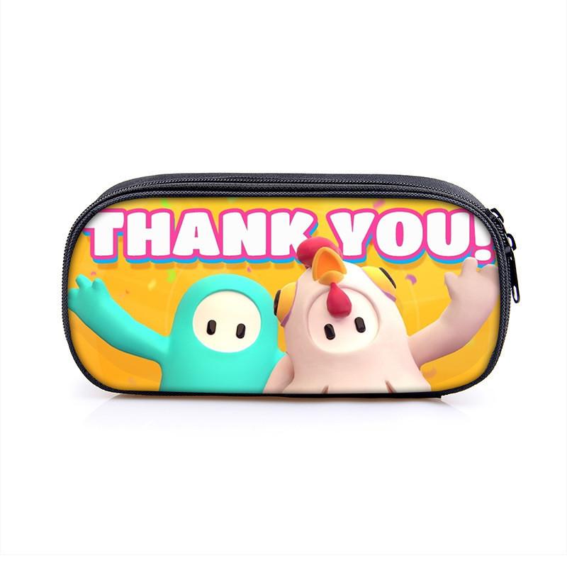 Fall Guys Cartoon Pencil Case For Students With Nylon Material Storage Organizer
