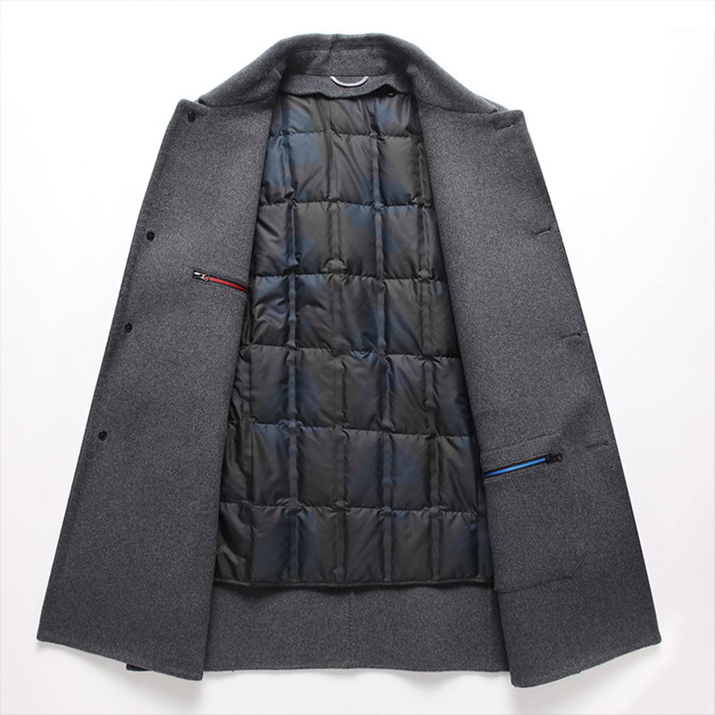 JINLUN Wool Down Slim Solid Solid Perfect for Fall and and Casual Wear Men's Coat, Fit, Color, Color, Winter, Business, Commuting,