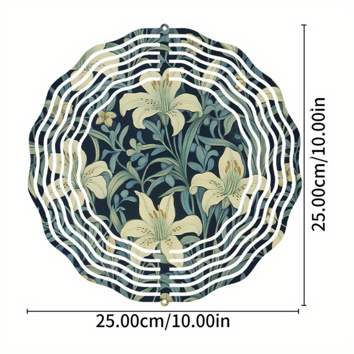 

Пышный зеленый колокольчик-вертушка «Цветок лилии» - Вращающийся садовый спиннер для патио и двора, Экологичный кинетический декор 01A