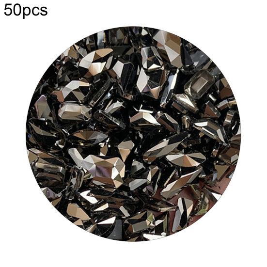 50Pcs/Bag Nail Art Rhinestone 3D Geometric Shaped Nails Decorations Glitter Manicure Accessories