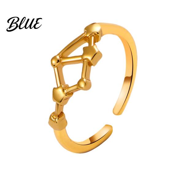 Star Symbol Ring Student Electroplated Finish Adjustable Opening Design Retro