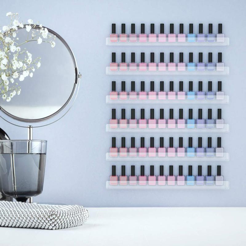 Acrylic Nail Polish Rack Wall Mounted Lipstick Nail Polish Bottle Holder Organizer Nail Paint Display Stand Shelf With Screws