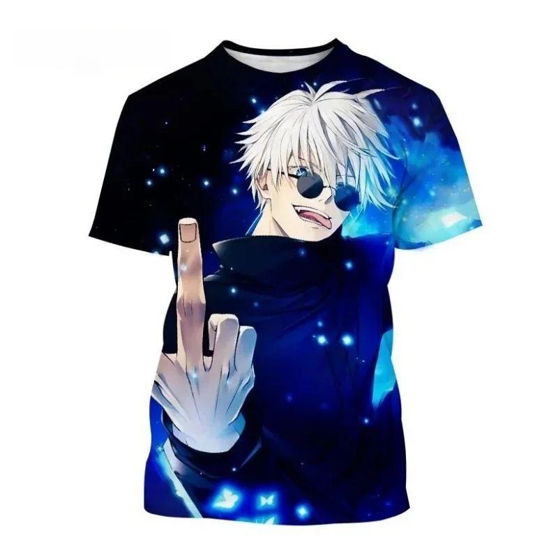 2026 Nové Dětské 3D Tričko s Potiskem Kresleného Filmu Jujutsu Kaisen, Kulatý Výstřih, Krátký Rukáv, Sportovní Top, Tričko s Motivem Anime Dárek