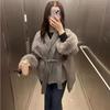 Woolen Short Coat Loose Lapel Long Sleeve Jacket Autumn Winter Chic Cardigan