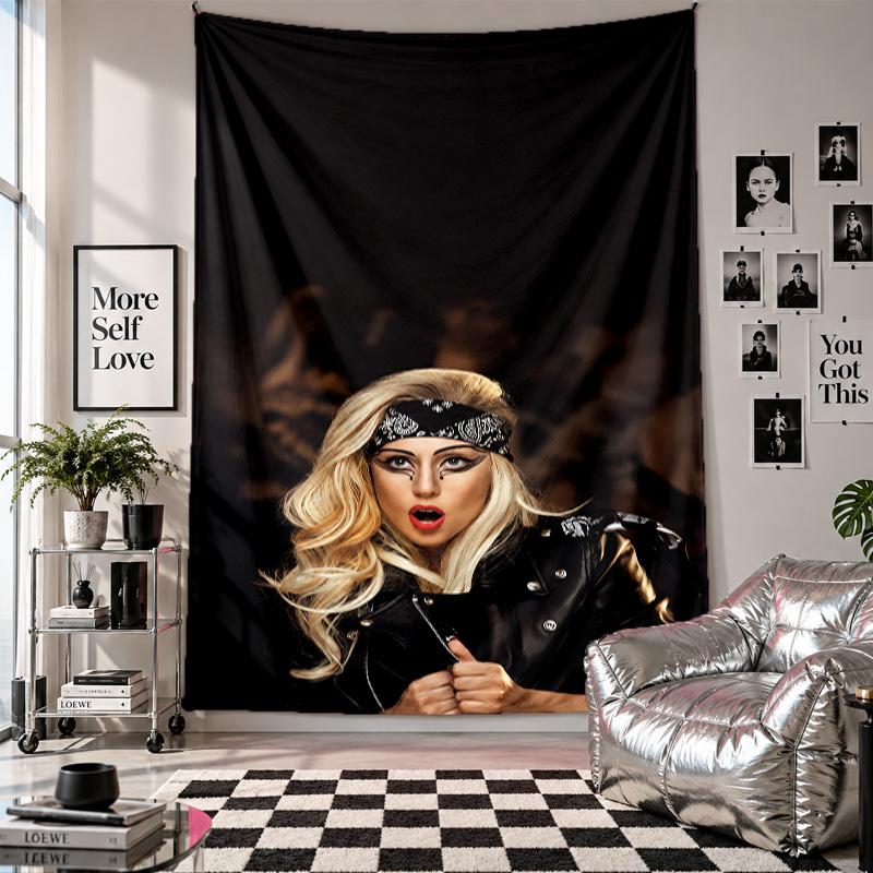 Wall TapestryLady Gaga Art Hanging Cloth Decorative Background Cover for Room Decoration