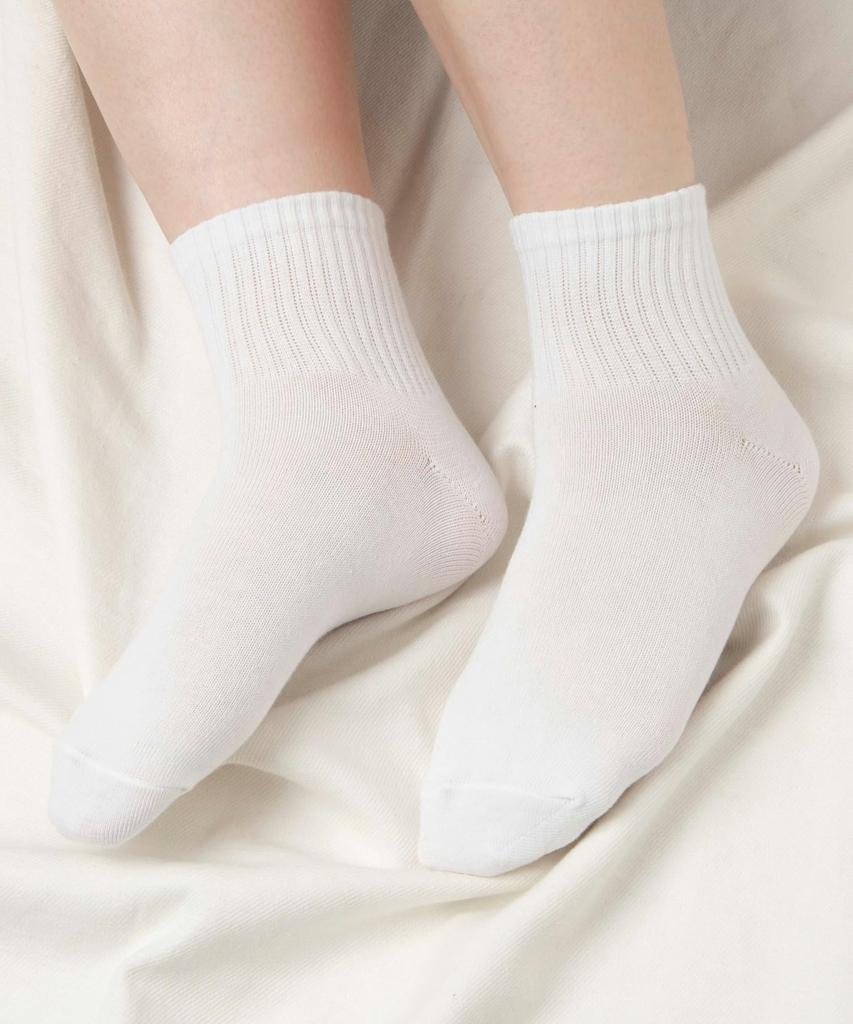 WEGO Simple Sizes Solid White Socks, Gift, Present, Pile, Women's, Classic, 23cm-25cm, Ankle,