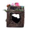 Aquarium Resin Decoration Innovative Simulation Landscaping Hollow Design Wooden Box Shape Fish Tank Decoration for Home