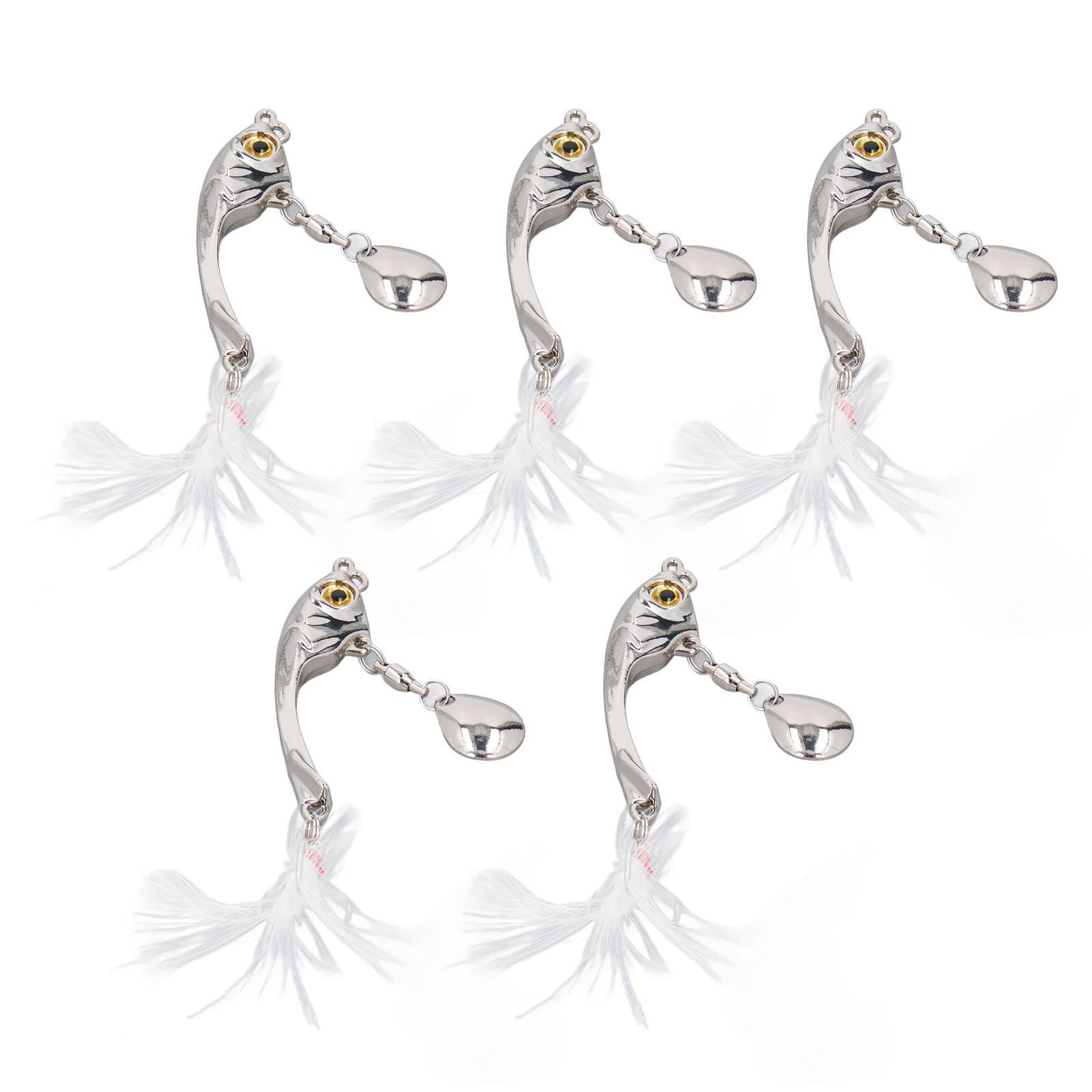 

Набор из 5 рыболовных приманок, металлические рыболовные блесны, рыболовная блесна Spinnerbait с пером для